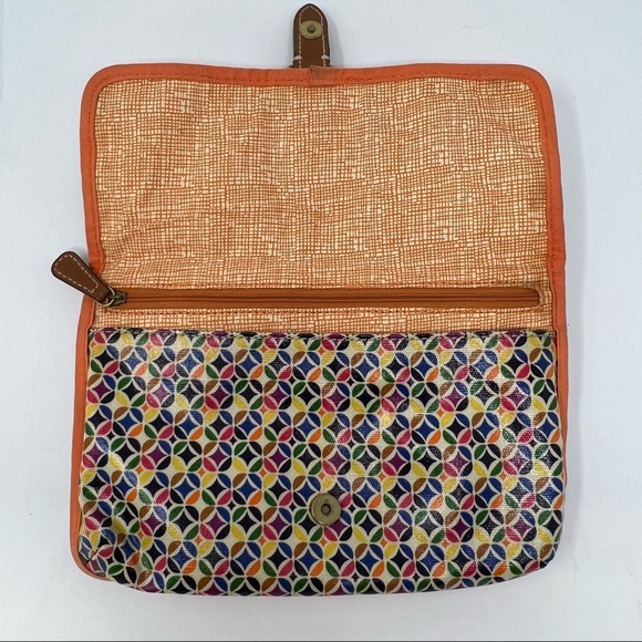 Fossil Keyper Crossbody Bag Coated Canvas Circle Geometric Multi Color Patterned - Picture 8 of 10